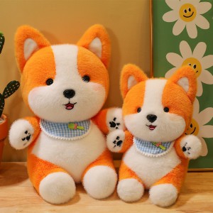 新款创意柴犬公仔围巾狗狗玩偶床上睡觉安抚抱枕夜市套圈公仔