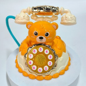小库米电话机 卡通萌兔蛋糕音乐电话过家家女孩玩具 电话机玩具