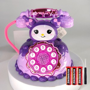 小库米电话机 卡通萌兔蛋糕音乐电话过家家女孩玩具 电话机玩具