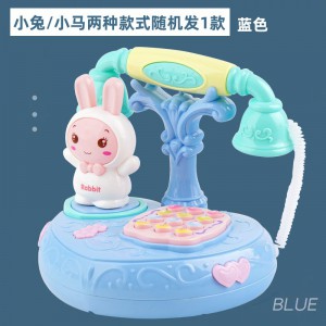 新款仿真拨号早教机卡通复古声光电话座机女孩礼物幼儿园益智玩具
