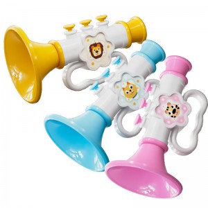 Baby horn toy can blow baby trumpet whistle toy cartoon lanyard blowing instrument toy
