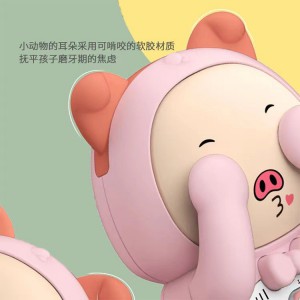 Early childhood education children&#039;s cartoon face-changing piggy simulation mobile phone can bite music story telephone educational toys