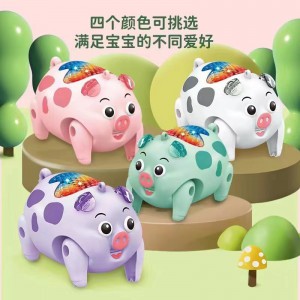 电动牵绳小猪爆款小孩夜市发光玩具地摊儿童玩具男孩女孩