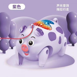 电动牵绳小猪爆款小孩夜市发光玩具地摊儿童玩具男孩女孩