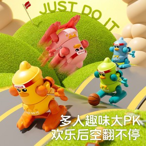 幼儿园小礼物上链空翻奋斗鸭宝宝玩具发条萌趣黄鸭儿童玩具