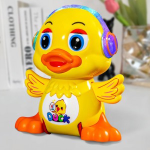 会唱歌声光小黄鸭可爱卡通电动公仔儿童广场摆地摊的玩具