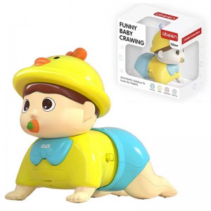 儿童抬头训练婴儿玩具音乐引导宝宝成长爬行卡通摆件电动爬行玩具