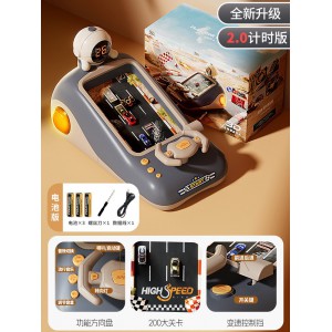 计时版儿童赛车闯关大冒险方向盘玩具可前后换挡趣味避障游戏机