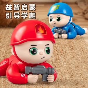 趣味士兵爬娃6个月婴儿爬行引导会动会唱歌卡通公仔儿童电动玩具