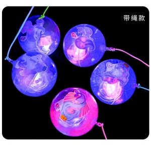 弹跳闪光水晶球七彩跳跳球 闪光儿童玩具礼物 地摊货源摆件