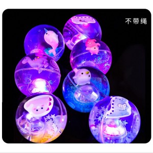 弹跳闪光水晶球七彩跳跳球 闪光儿童玩具礼物 地摊货源摆件