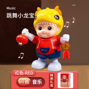 卡通小兔宝宝学抬头追视玩具唱歌跳舞声光小福兔婴儿学爬引导玩具