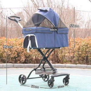 中小型宠物推车可伸缩豪华可分体折叠猫咪狗狗手推车新款厂家直供