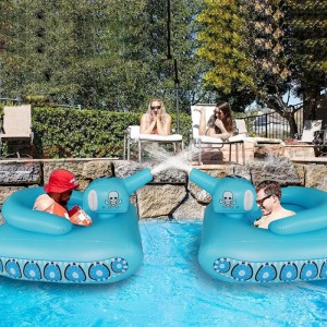 新款充气喷水坦克 喷水车泳池 坦克式喷水圈喷射喷水恐龙水枪