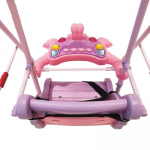 新设计室内户外悬挂式婴儿秋千可折叠易携带卡通婴儿秋千