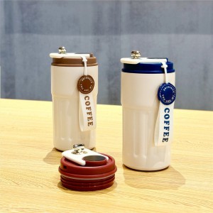 智能保温杯温显咖啡杯316不锈钢女士水杯双层提绳保冷杯子 车载杯