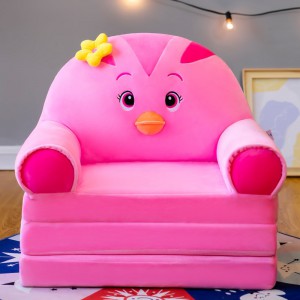 萌鸡小队三层折叠懒人躺睡沙发卡通派大星毛绒座椅礼品