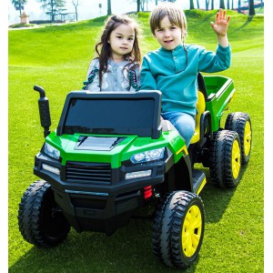 拖拉机大儿童电动车可坐双人农夫车电动玩具汽车四轮可遥控