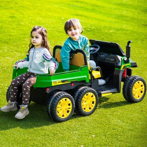 拖拉机大儿童电动车可坐双人农夫车电动玩具汽车四轮可遥控