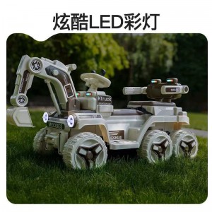 儿童六轮汽车挖掘机玩具车可坐人男孩电动挖土机加大号工程车勾机