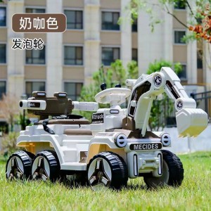 儿童六轮汽车挖掘机玩具车可坐人男孩电动挖土机加大号工程车勾机