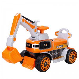 儿童电动挖掘机玩具车可坐可骑大号音乐男孩挖土机学步滑行工程车