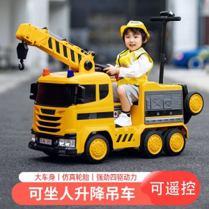 新款六轮遥控车男女小孩充电玩具汽车可坐人生日礼物儿童消防电动车