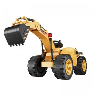 Larger electric excavator remote control toy for kids can ride on four wheels of an excavator construction vehicle