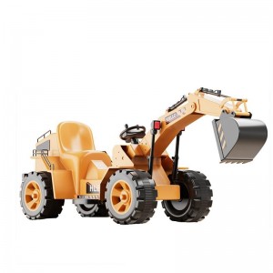 Larger electric excavator remote control toy for kids can ride on four wheels of an excavator construction vehicle