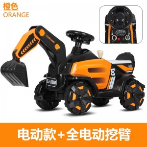儿童电动车可坐人男女宝宝四轮挖掘机小孩自驾滑行车电动挖土机