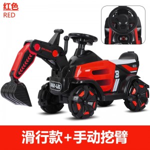 儿童电动车可坐人男女宝宝四轮挖掘机小孩自驾滑行车电动挖土机