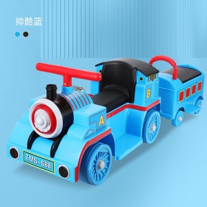 儿童复古电动汽车小火车玩具可储物电瓶车四轮可坐人充电遥控童车