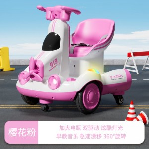 新款儿童电动挖机平衡车漂移车玩具车可坐童车双驱车360度旋转车