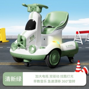 新款儿童电动挖机平衡车漂移车玩具车可坐童车双驱车360度旋转车