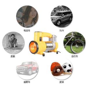 金属汽车打气泵强充气机 带灯照明带胎压表车载车用轮胎充气泵