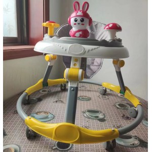 学步车多种功能防侧翻可折叠6-18个月宝宝助步车圆盘学步车