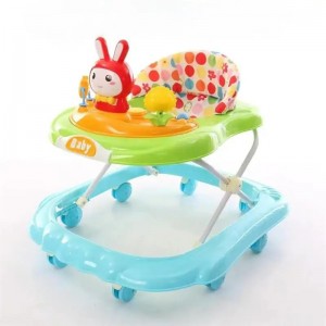 新款可折叠调节高低防止O型腿防侧翻6-8个月学步车静音轮带音乐