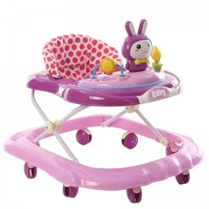 新款可折叠调节高低防止O型腿防侧翻6-8个月学步车静音轮带音乐