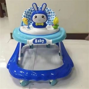 新款可折叠调节高低防止O型腿防侧翻6-8个月学步车静音轮带音乐