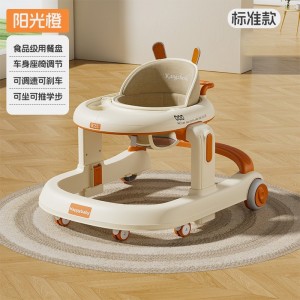 婴儿学步车防型腿防侧翻6-18个月宝宝音乐可坐可推助步学行车