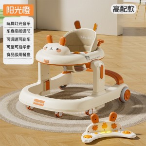 婴儿学步车防型腿防侧翻6-18个月宝宝音乐可坐可推助步学行车