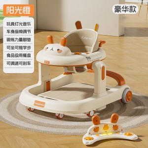 婴儿学步车防型腿防侧翻6-18个月宝宝音乐可坐可推助步学行车