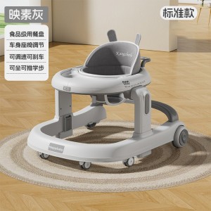 婴儿学步车防型腿防侧翻6-18个月宝宝音乐可坐可推助步学行车