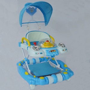 学步儿童彩色高品质塑料婴儿学步车带音乐带蓬学步车