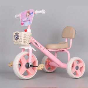 三轮脚踏车简易小孩男女头灯三轮车音乐灯光儿童宝宝三轮车1-5岁