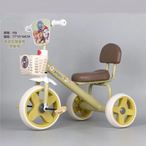 三轮脚踏车简易小孩男女头灯三轮车音乐灯光儿童宝宝三轮车1-5岁