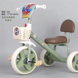 三轮脚踏车简易小孩男女头灯三轮车音乐灯光儿童宝宝三轮车1-5岁