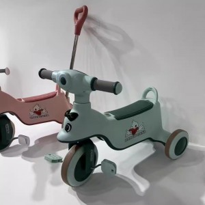 新款儿童三轮车脚踏车带推把 带灯光音乐 2-4岁男宝宝女孩玩具车