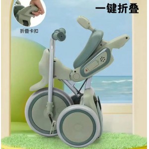 新款时尚儿童三轮车1-6岁儿童三轮车音乐灯光折叠三轮车