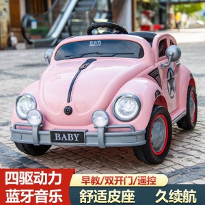 儿童复古电动四轮车汽车幼儿遥控1-3岁宝宝4轮玩具车小孩充电可坐